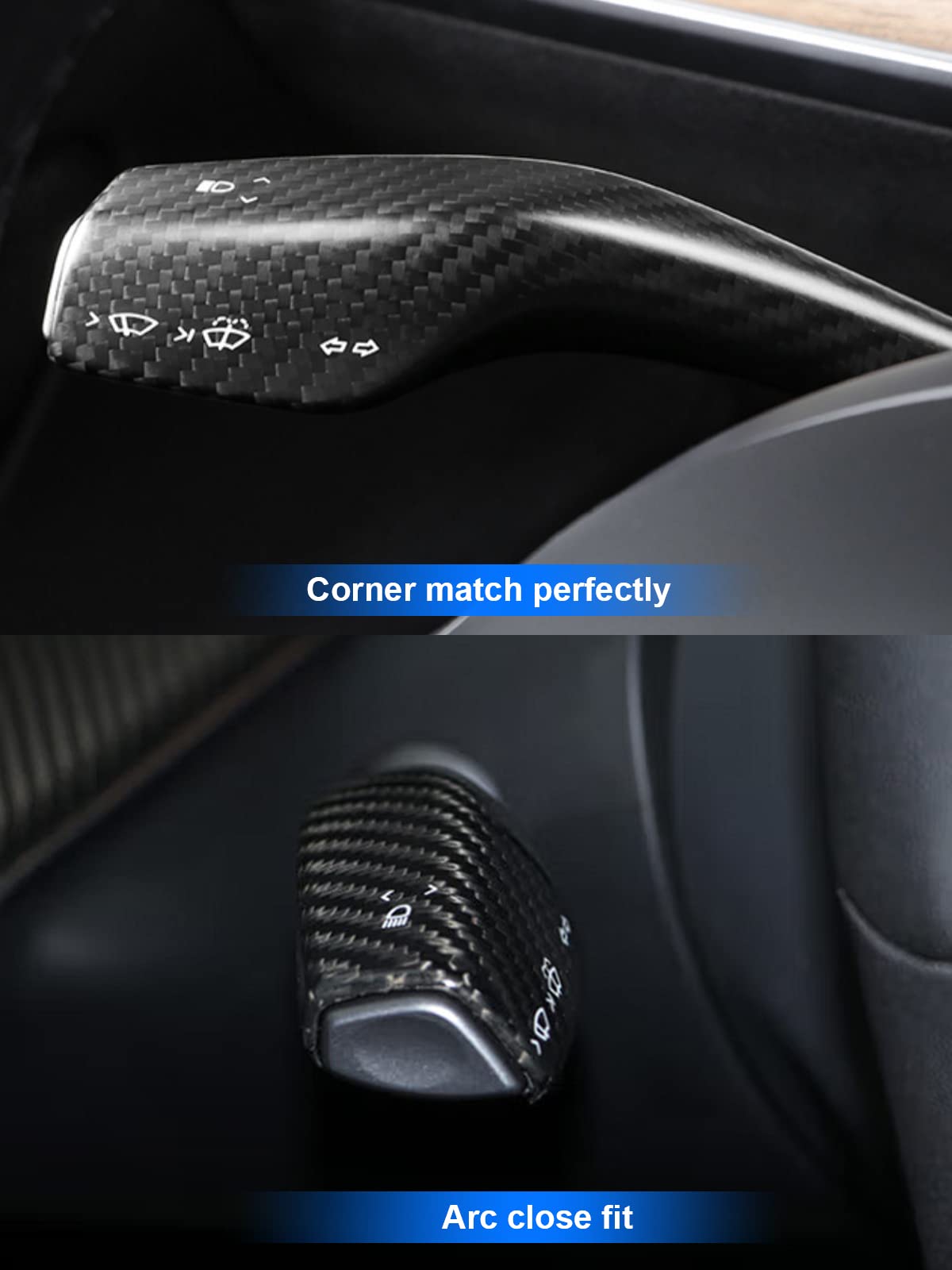 Carbon Fiber Turn Signal Stalk Covers for Model 3&Y