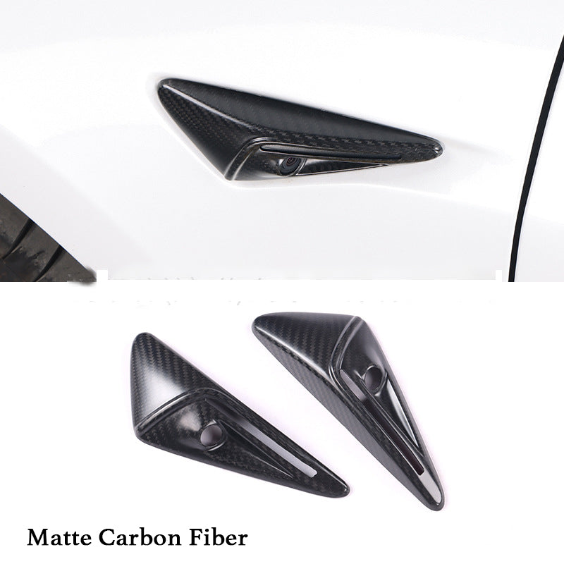 Real Carbon Fiber Side Camera Turn Signal Cover (Full Cover) for Model 3/Y
