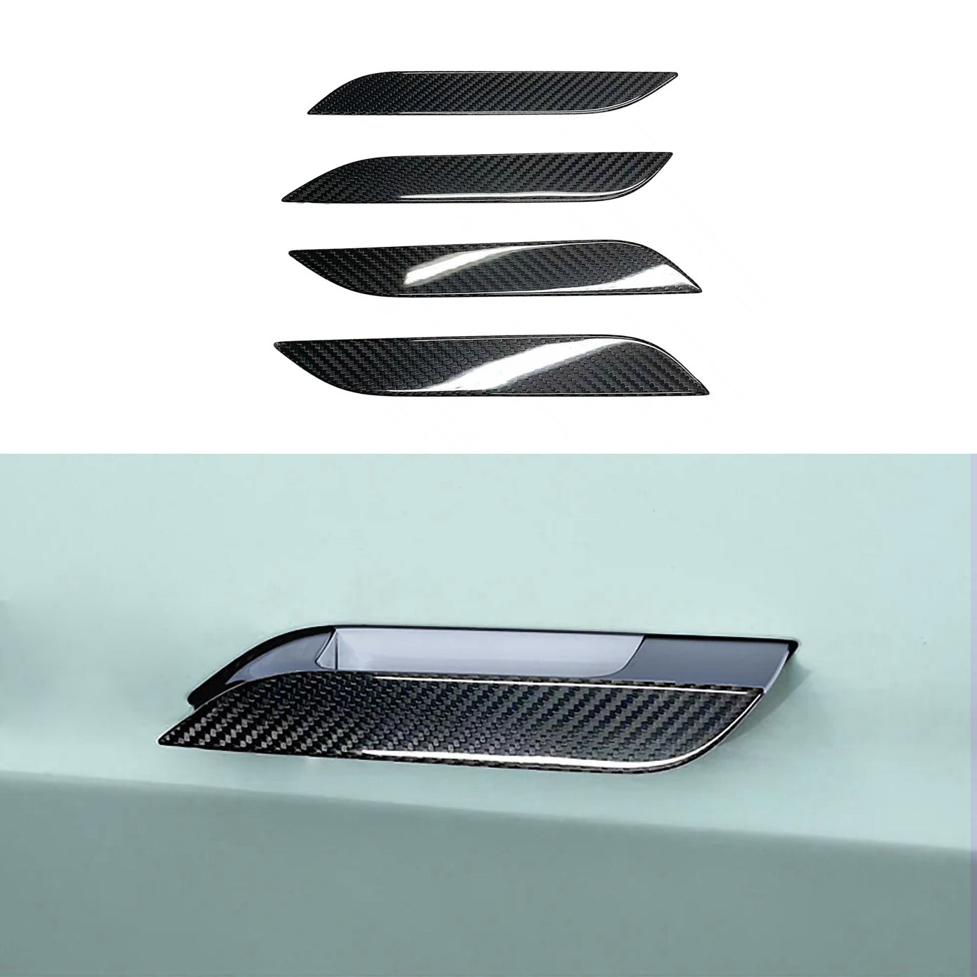 Genuine Carbon Fiber Door Handle Cover for Model S