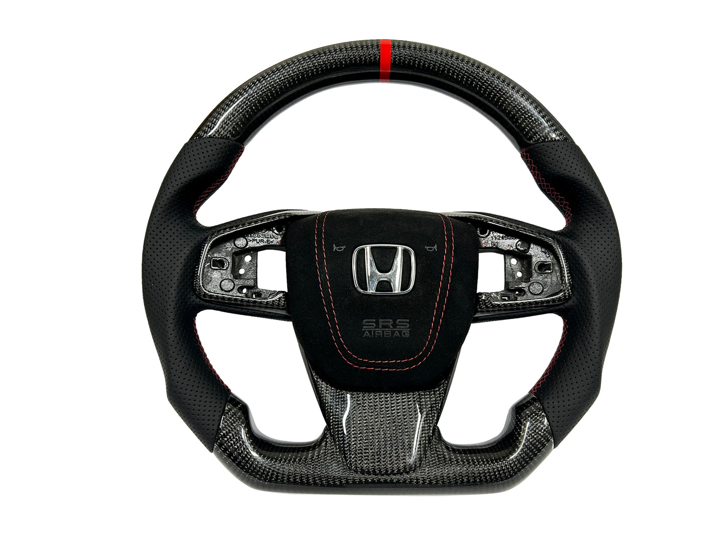 Honda Civic Steering wheel Perforated Leather Steering Wheel Carbon Fiber, Compatible With 2016-2021