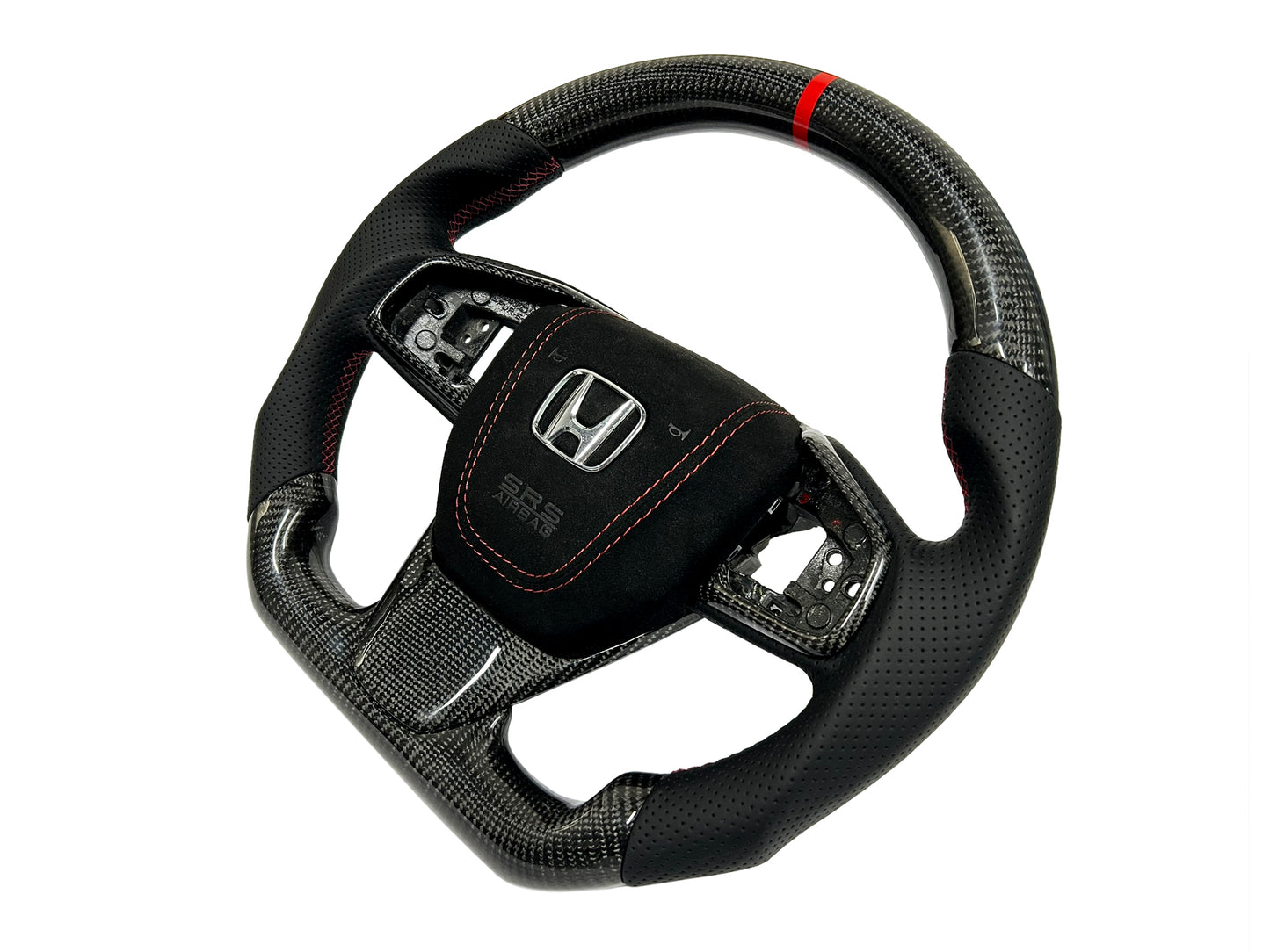 Honda Civic Steering wheel Perforated Leather Steering Wheel Carbon Fiber, Compatible With 2016-2021