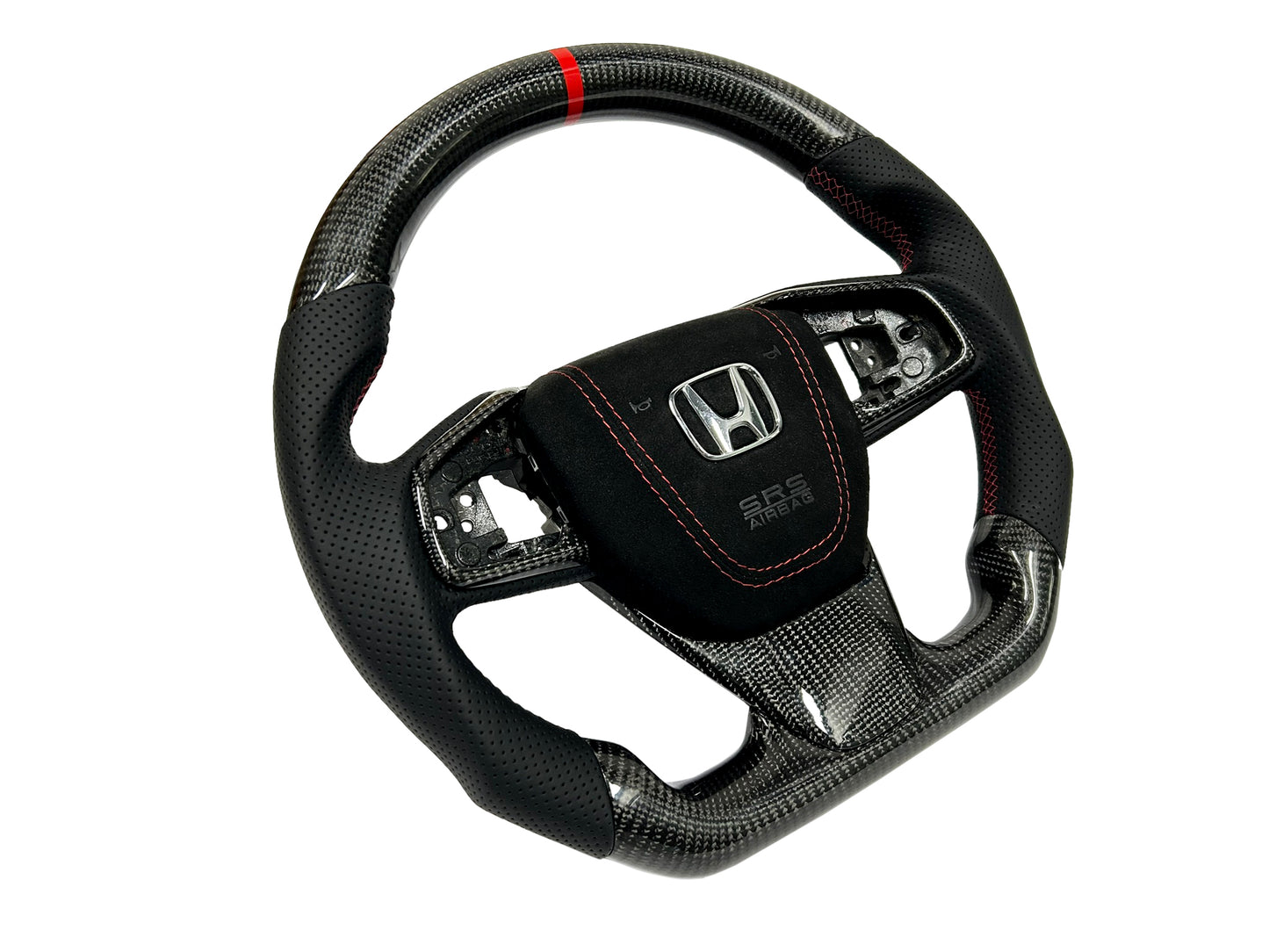 Honda Civic Steering wheel Perforated Leather Steering Wheel Carbon Fiber, Compatible With 2016-2021