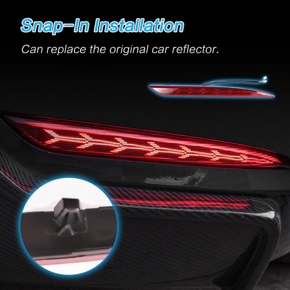 Fishbone Style Rear Bumper Reflector Lights for Tesla Model 3/Y